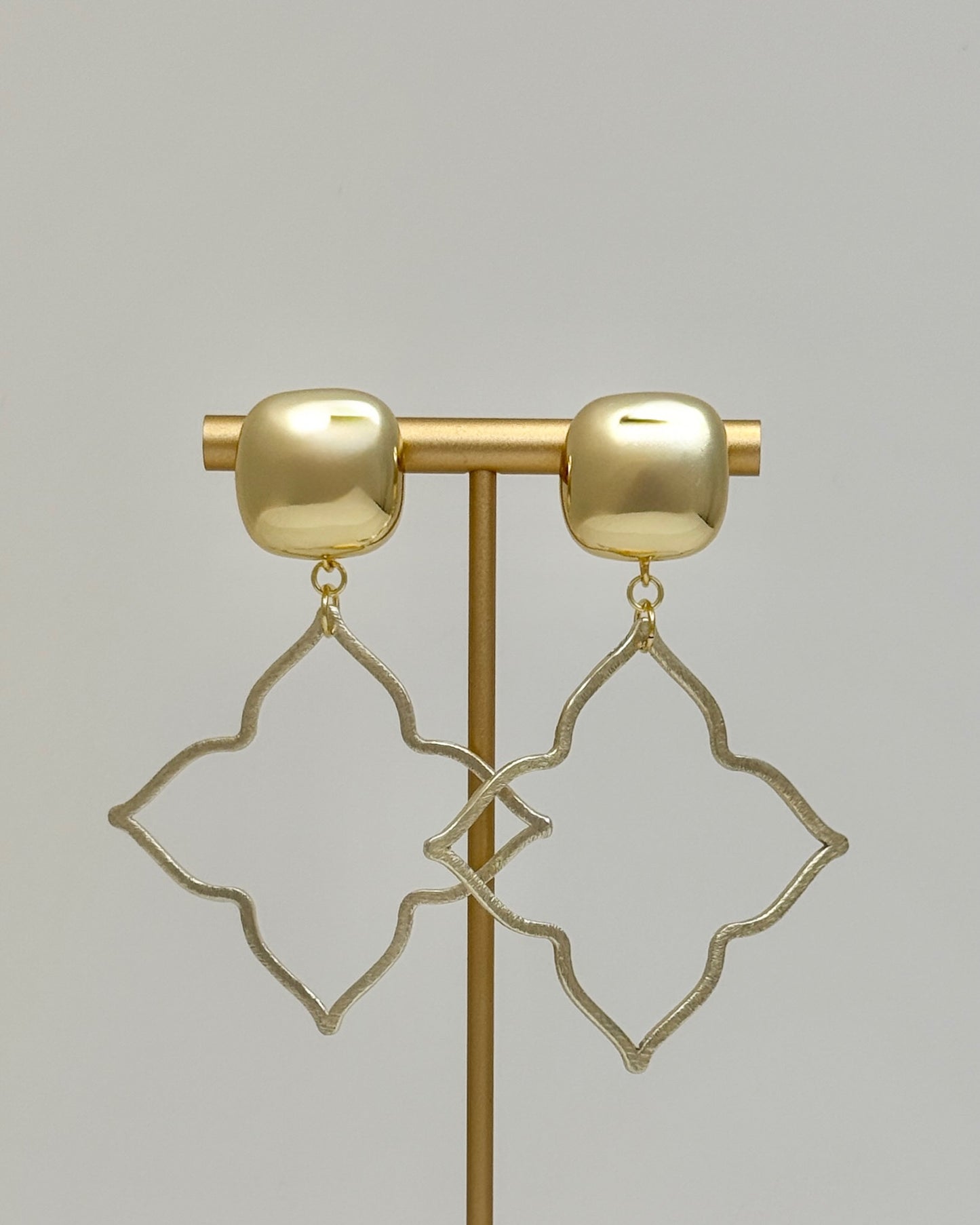 Gold Quatrefoil Drop Earrings