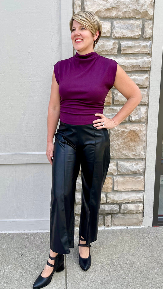 Another Love Wide Leg Faux Leather Pants