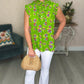 Ivy Jane Tropic Florals Sleeveless Ruffle Blouse