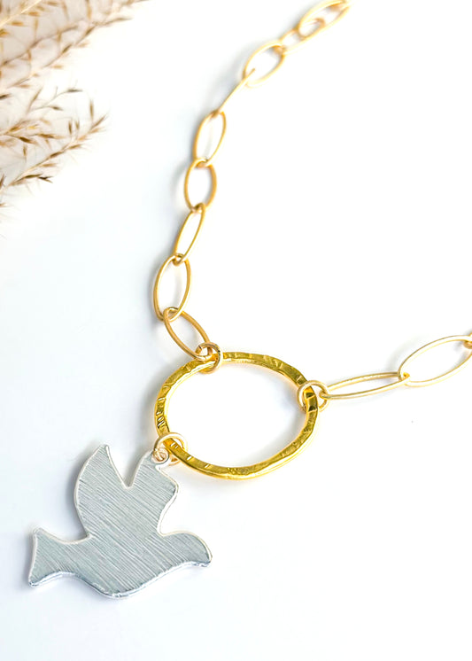 Inspired Designs Mixed Metals Dove Necklace