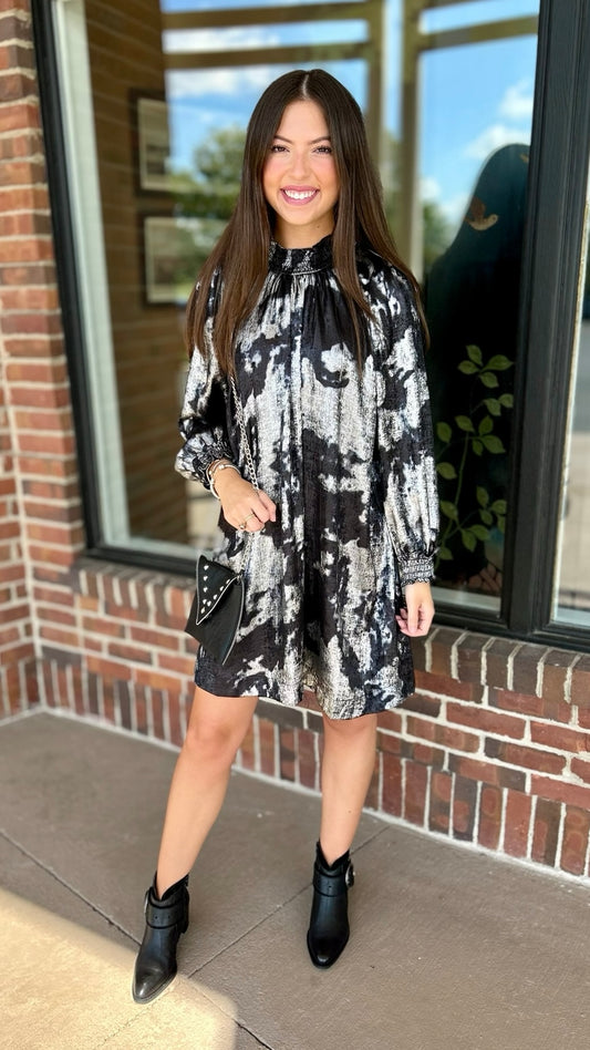 Melanie Black & Silver Shimmer Dress