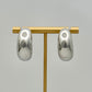 Puffed Silver Hoop Earrings