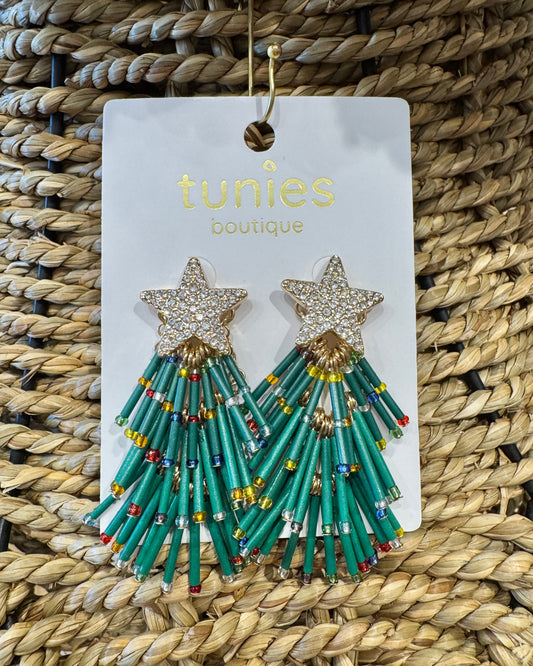 Star Christmas Tree Earrings