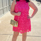 Pink Floral Lace Dress