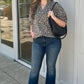 Dani Animal Print Dolman Sleeve Top - Oat