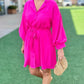 Pretty in Pink Shirt Dress - Hot Pink