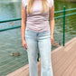 Michael Stars Joni Crew Neck Top - Cement