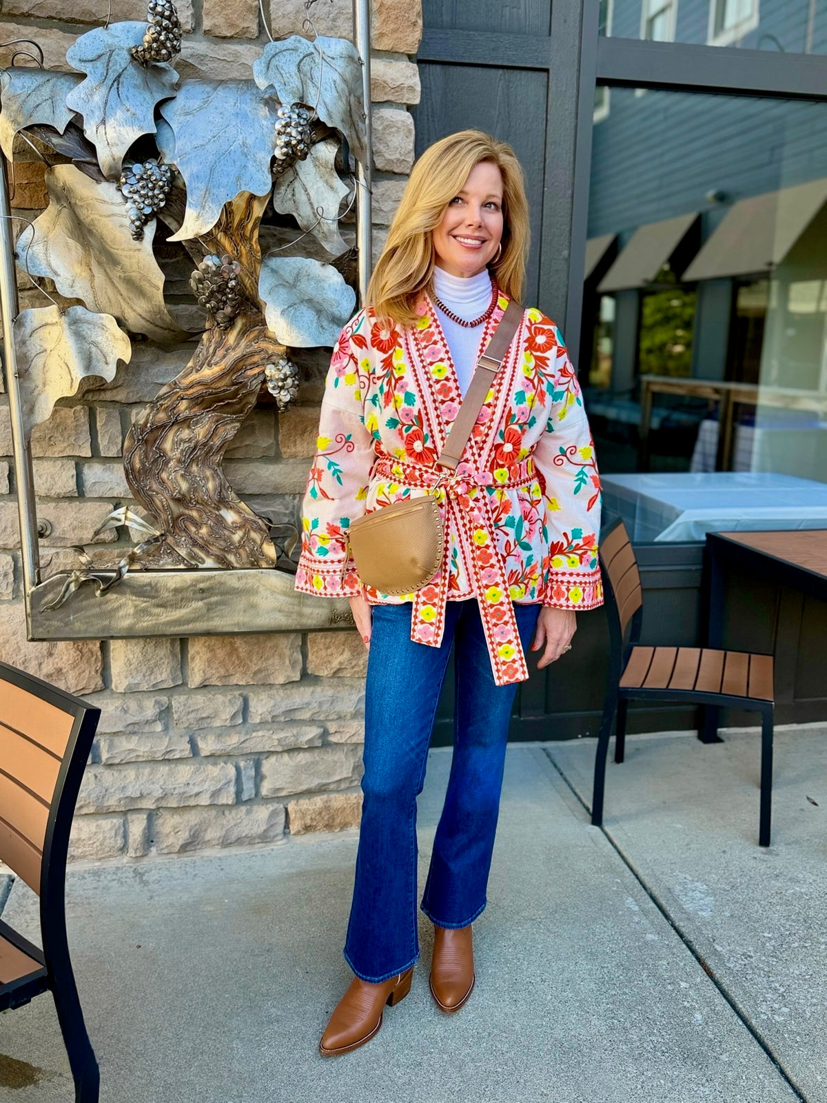 Nicole Kimono Cardigan - Pink Multi
