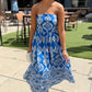 Lola Abstract Dress - Royal Blue
