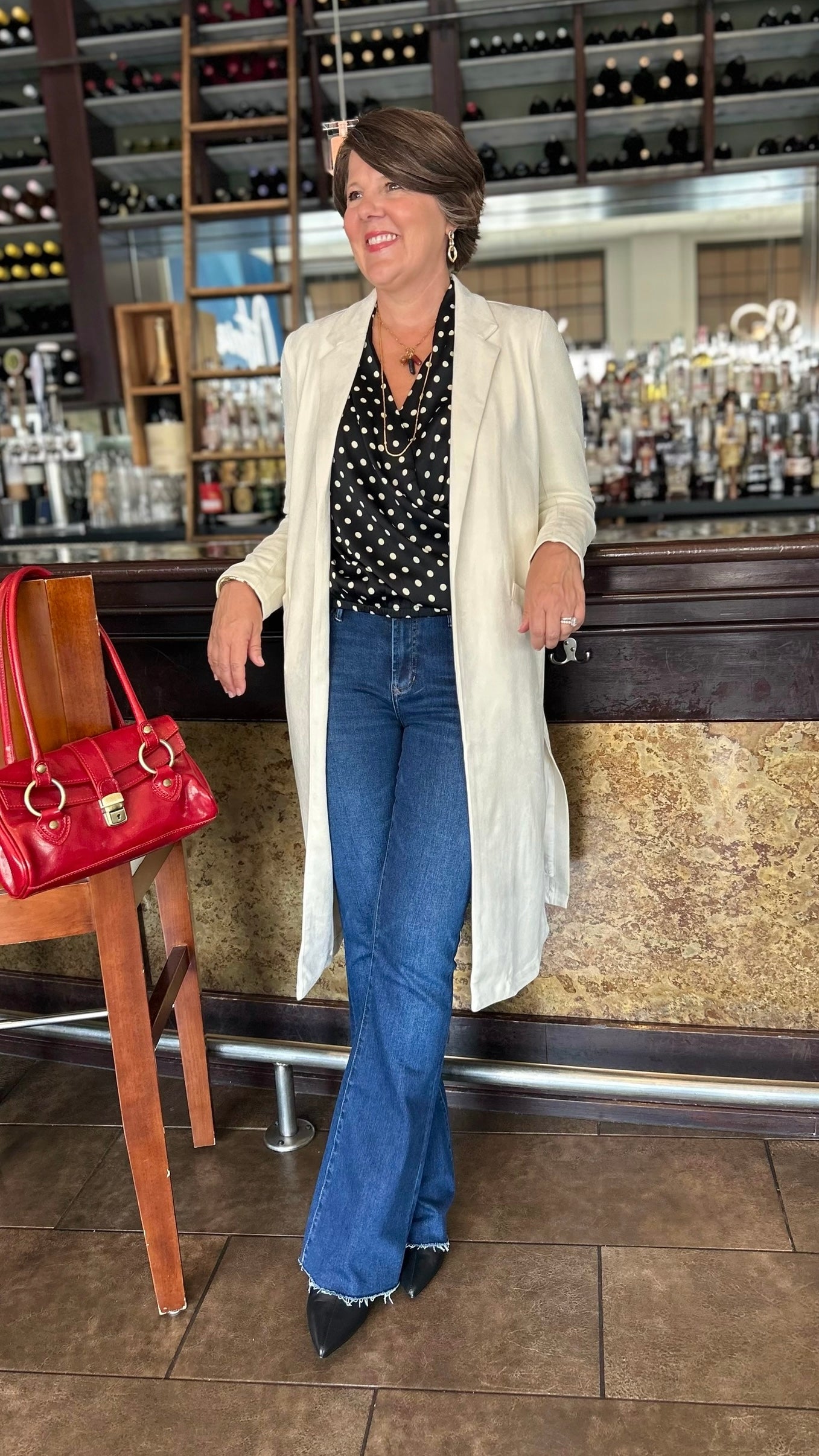 Mallory Faux Suede Duster - Ivory