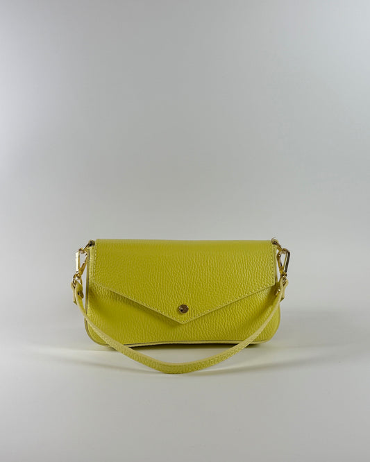 Italian Leather Handle & Crossbody - Yellow