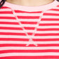 Calla Striped Pullover - Red/Pink