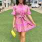 Uncle Frank Cross Stitched Dress - Pink