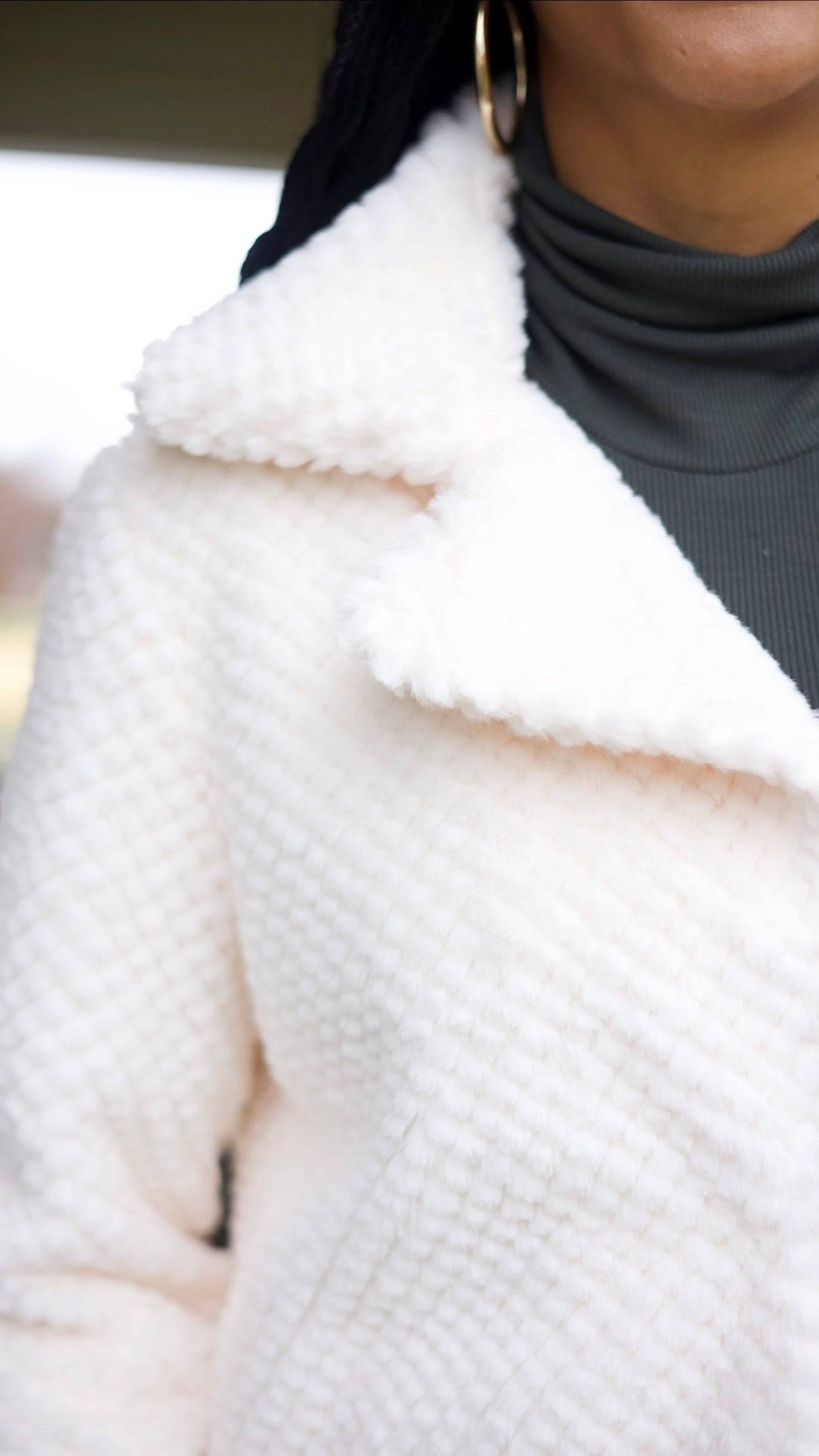 Evelyn Faux Fur Coat - Ivory