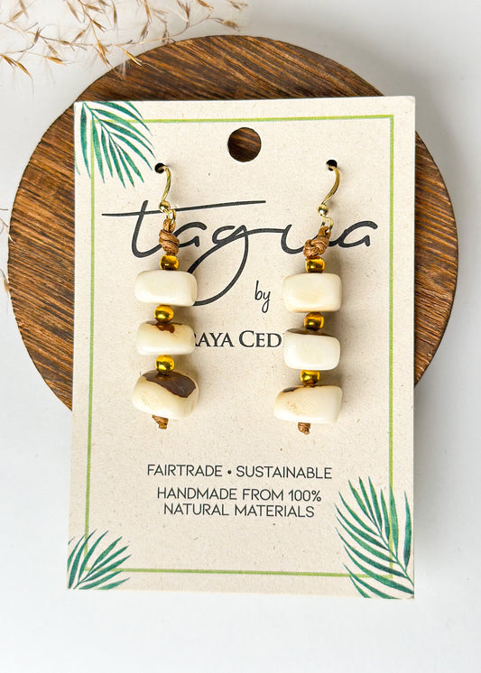 Taqua Zoraida Pebble Earrings - Ivory