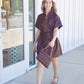 Emily McCarthy Chocolate Faux Leather Dress