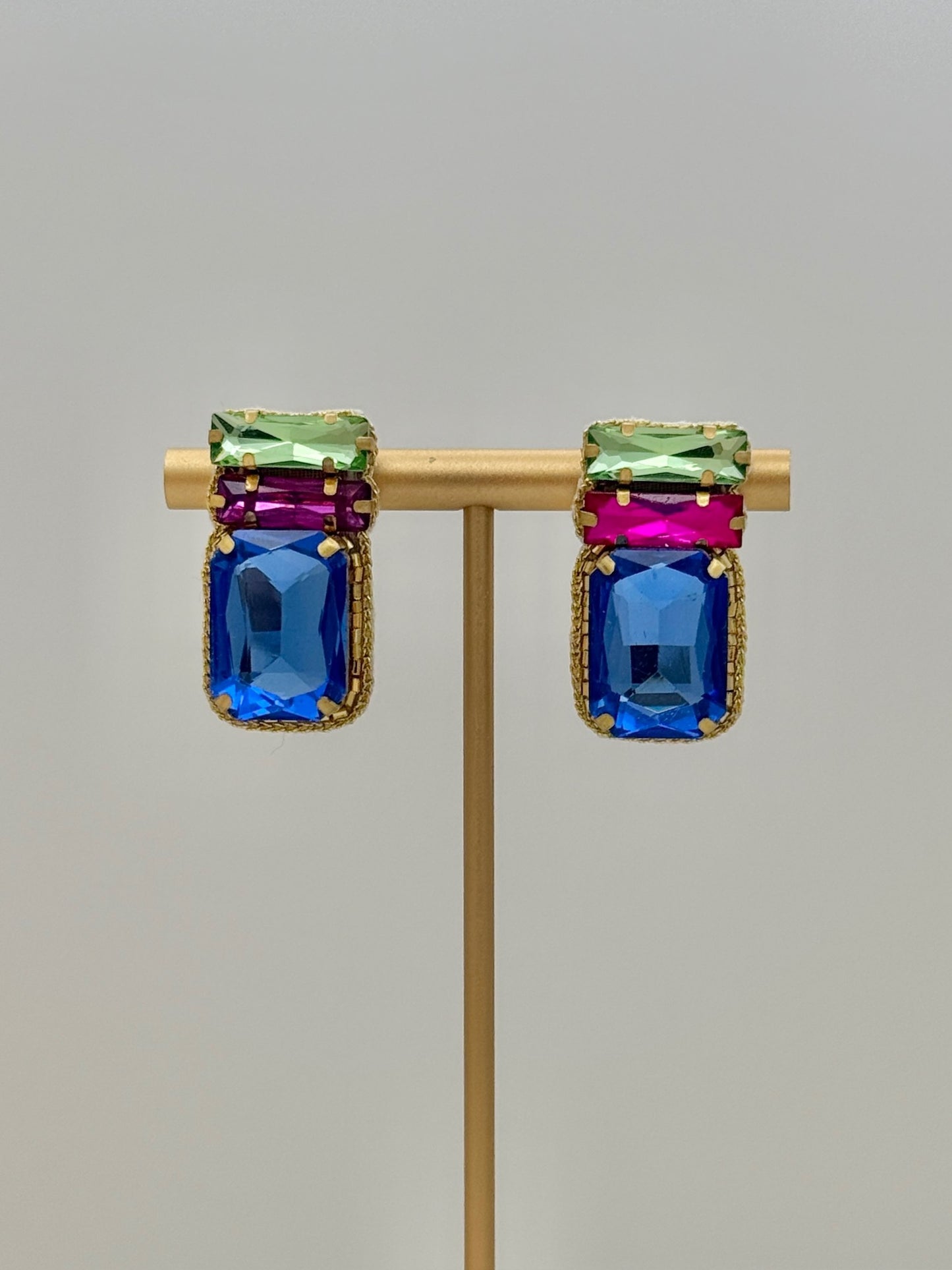 Crystal Gem Stud Earring - Multi