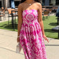 Lola Abstract Dress - Magenta