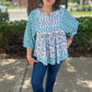 Ivy Jane Many Blues Babydoll Blouse
