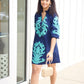 Clarissa Dress - Navy & Sea Green