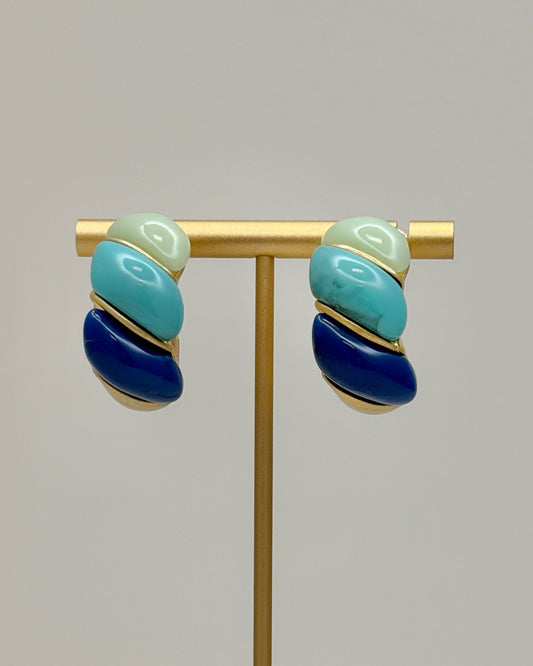 Blue Muti Hoop Earrings