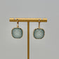 Faceted Stone Earrings - Seafoam