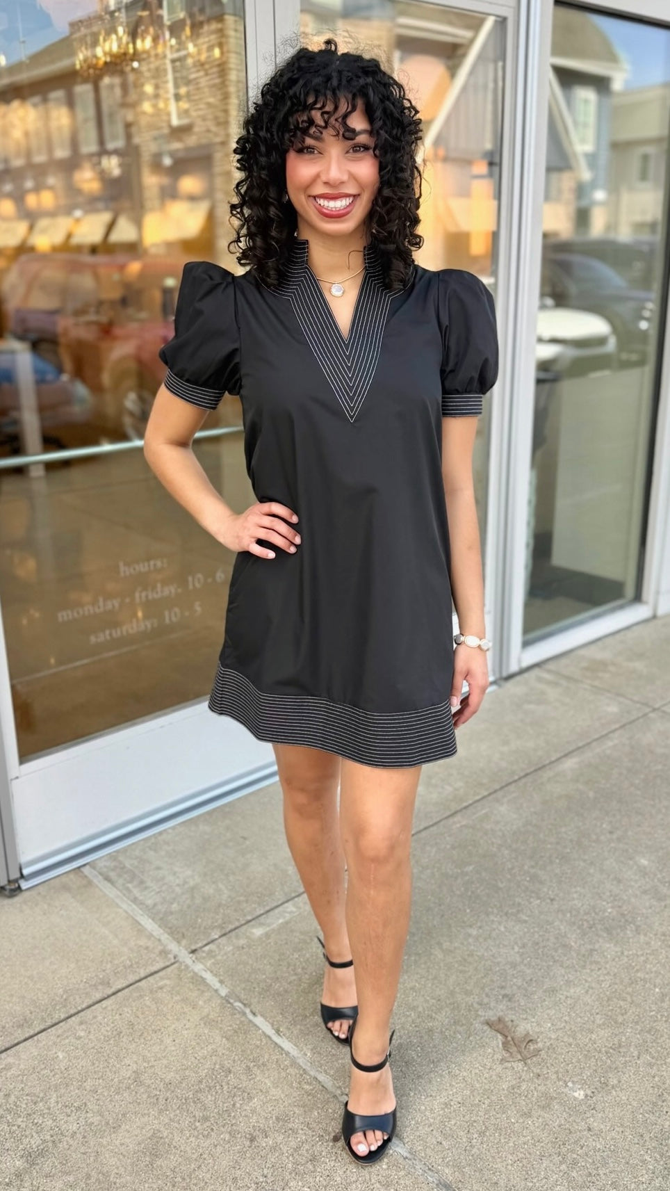 Charlotte Black Embroidered Dress