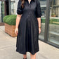 Isle Black Faux Leather Button Duster Dress