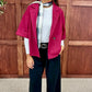 Burgundy 3/4 Sleeve Jacket