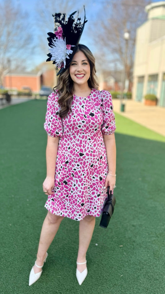 Tyler Boe Fran Dress - Hot Pink Animal