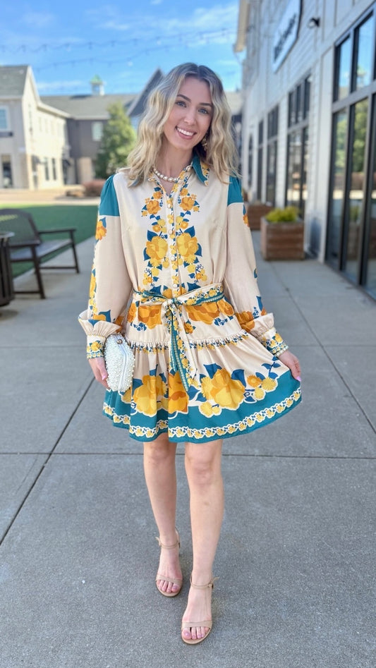 Harper Floral Belted Dress