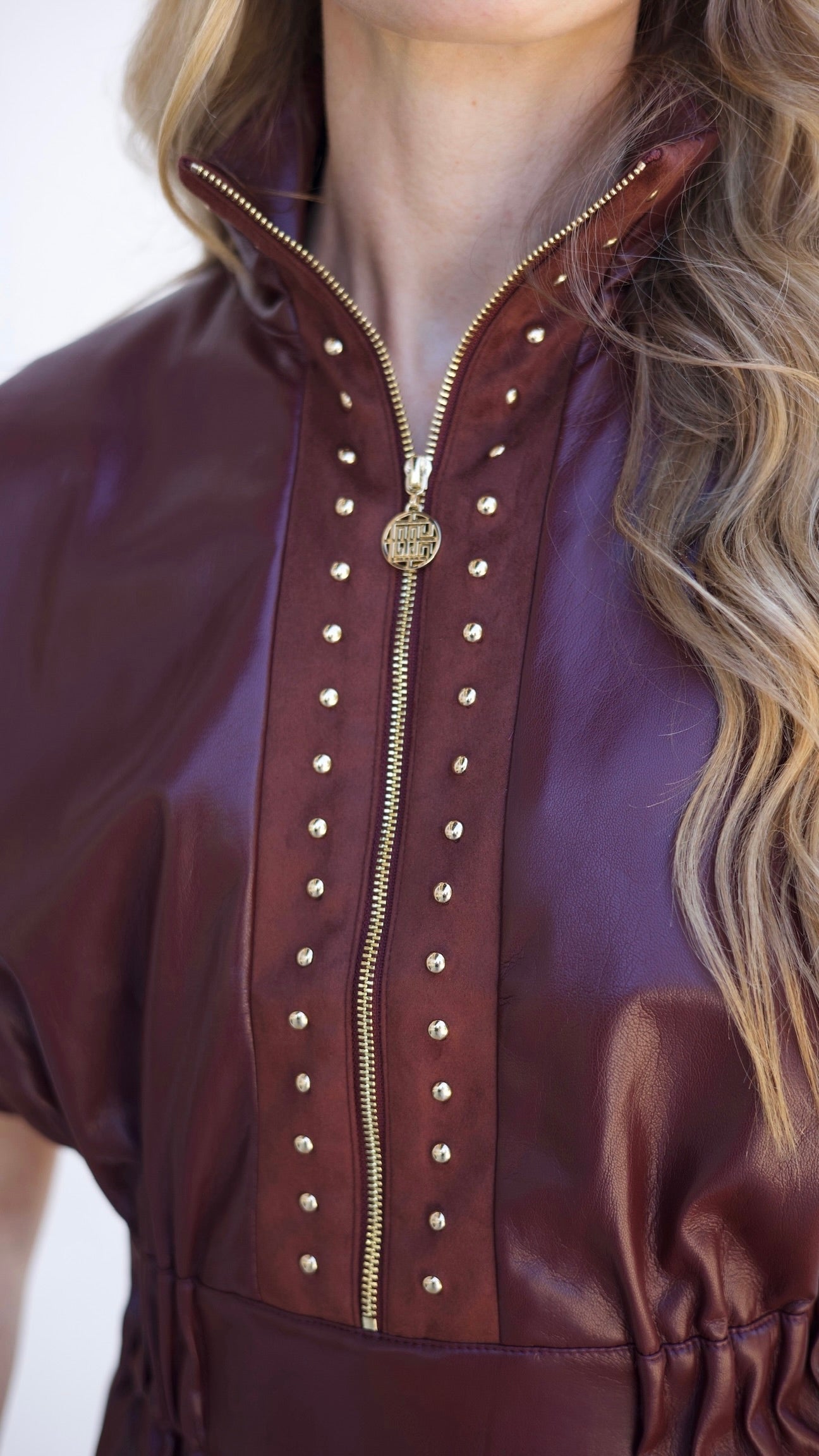 Emily McCarthy Chocolate Faux Leather Dress