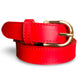 Red Skinny Leather Belt