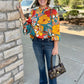 Tara Rust Floral Silky Blouse