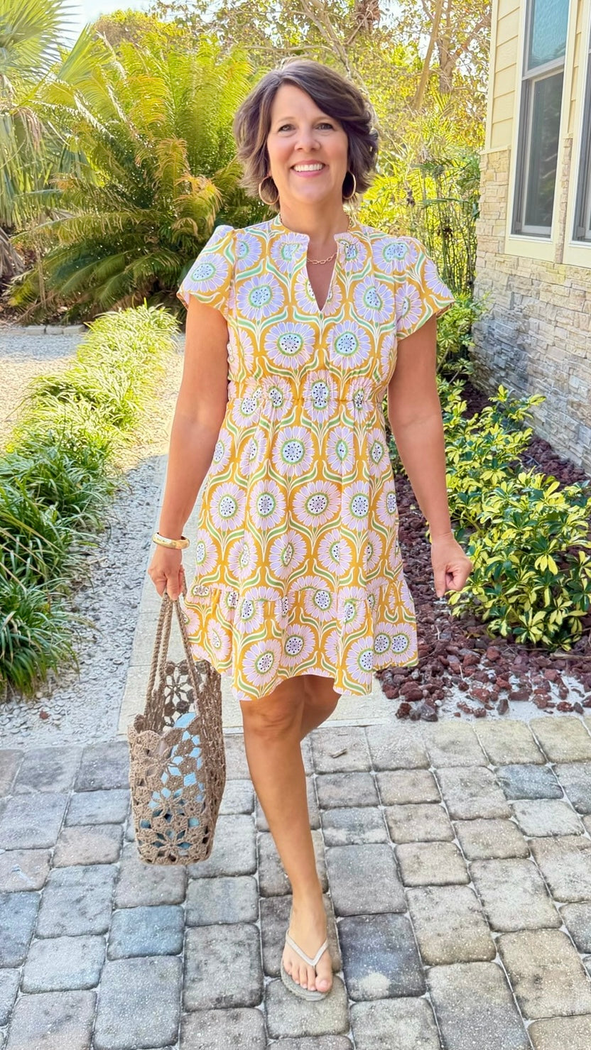 Uncle Frank Wind Dance Dress - Gold