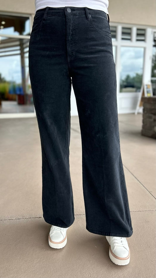 Dear John Fiona Wide Leg Corduroy - Black