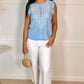 Dear John Nicola Top - Carolina Blue