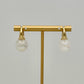 Gold Hoop Pearl Drop Earrings - Lrg