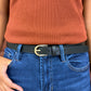Black Skinny Leather Belt
