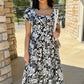 Theresa  Print Midi Dress - Black/White