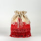 Red/Pink Beaded Ombre Bag