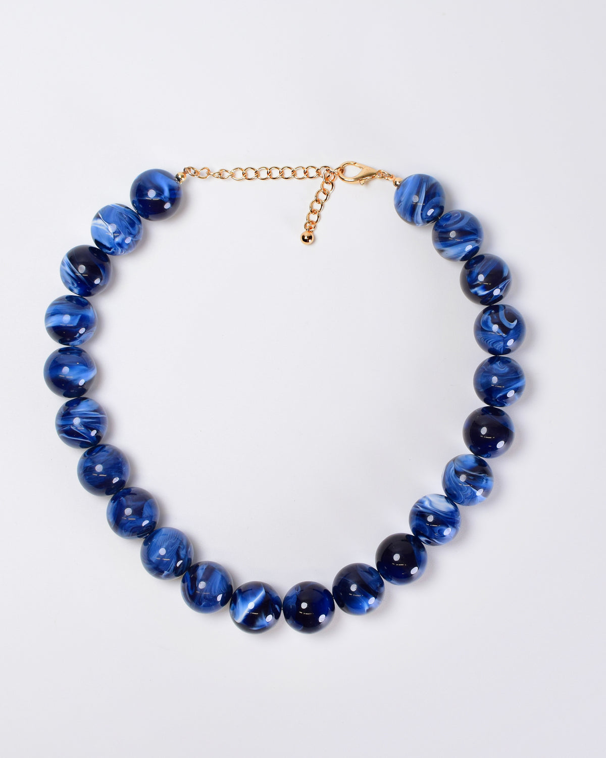 Round Bead Necklace - Navy