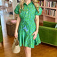 Uncle Frank Flounced Hem Shirt Dress - Green