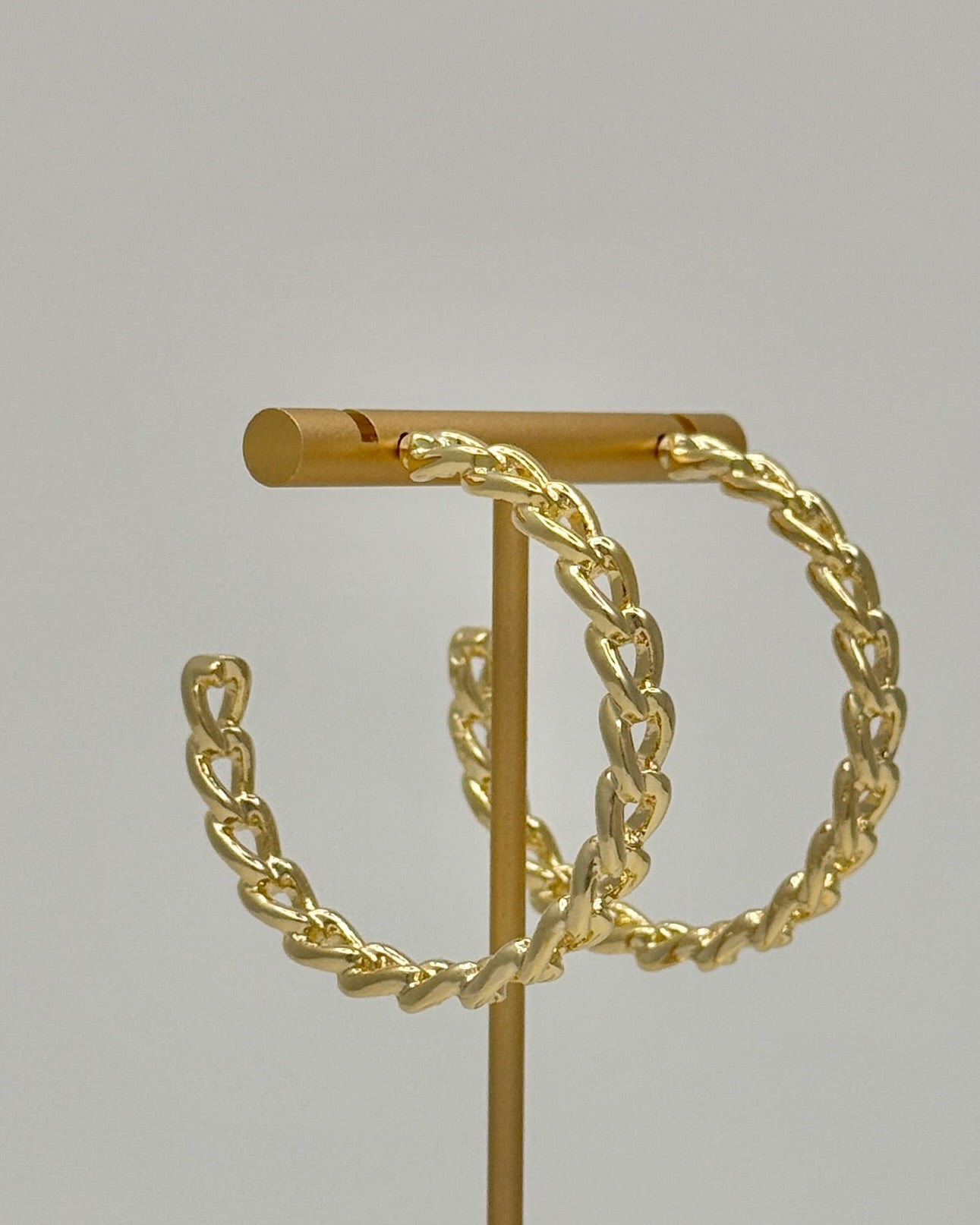 Gold Chain Hoop Earrings