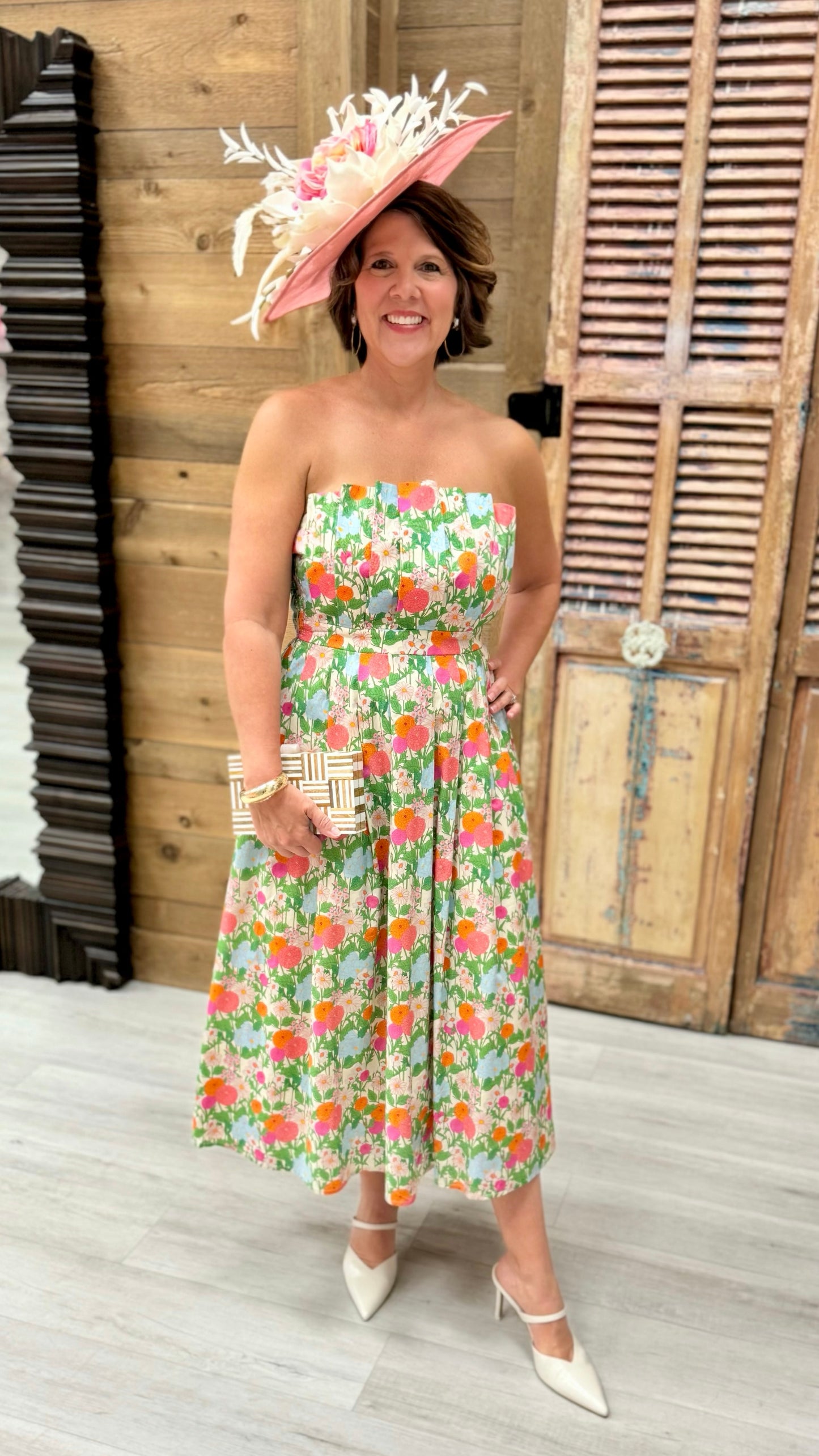 Marigold Strapless Scallop Dress