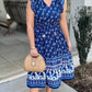 Amelia Navy Abstract Midi Dress