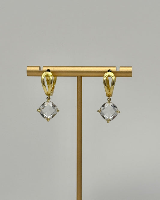 Susan Diamond Drop Earrings - Gold