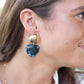 Triangle Drop Earrings  - Navy