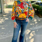Rust Floral Silky Blouse