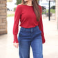 Gabbie Knit Top - Burgundy